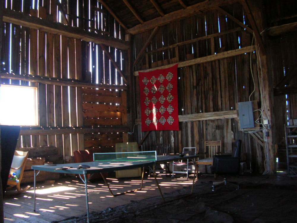 After inspecting and repairing this historic barn it now has many uses including holding this table tennis table